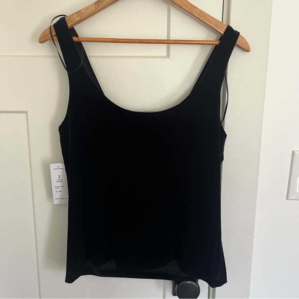 Alex Evenings velvet tank top and skirt set